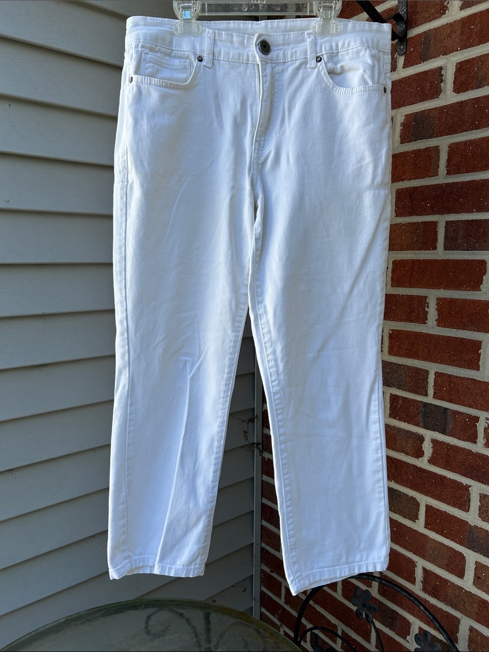 Nine West White Straight-Leg Ankle Length Jeans 10